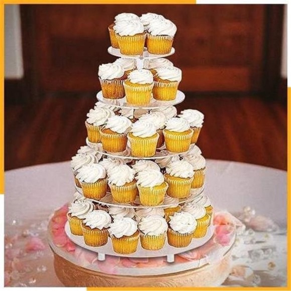 5 Tier Round Acrylic Cupcake Stand-Cake Stand-Dessert Stand, Cupcake Tower - Picture 8 of 9